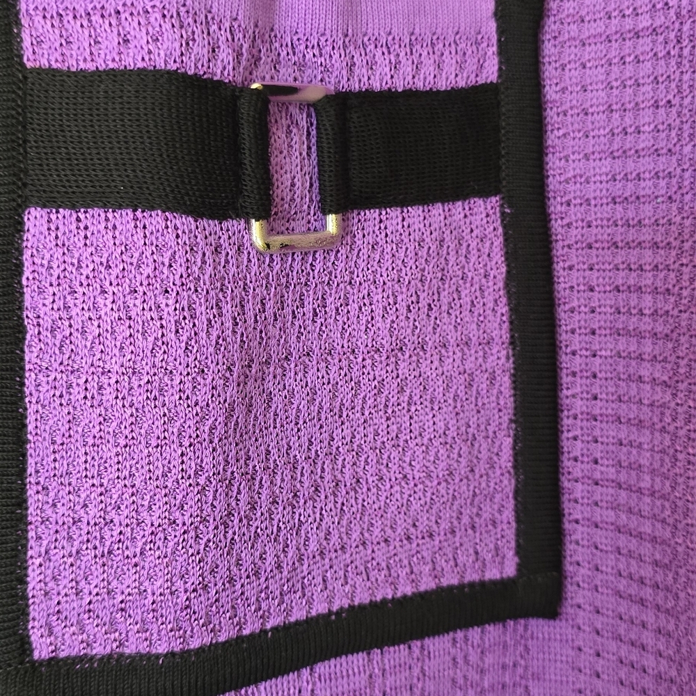 Ming Wang Heritage Purple Black Knit Cardigan Blazer Size Small - Picture 6 of 9